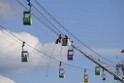 Koelner Seilbahn Gondel blieb haengen Koeln Linksrheinisch P233